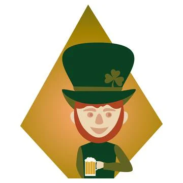 Leprechaun with mug beer. St Patrick day. Stock Illustration