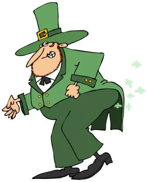 Leprechaun passing gas Stock Illustration