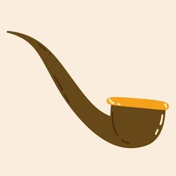 Leprechaun pipe for smoking. Element for St. Patrick's Day. Flat style vect.. Stock Illustration