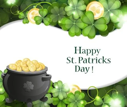 Leprechaun pot of gold Stock Illustration