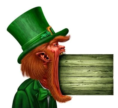 Leprechaun Saint Patrick Sign Stock Illustration