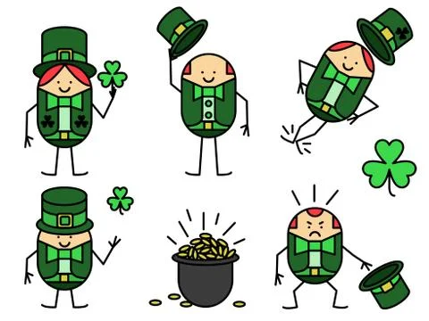 Leprechaun set Stock Illustration