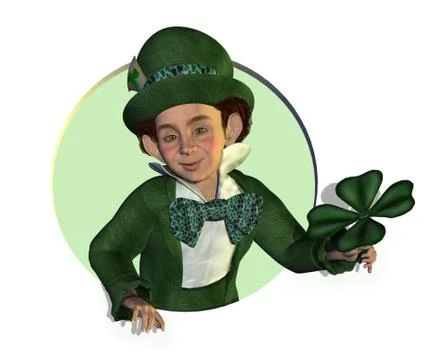 Leprechaun with Shamrock Stock Illustration