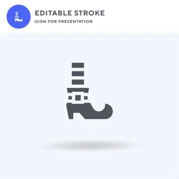 Leprechaun Shoe icon vector, filled flat sign, solid pictogram isolated on wh Stock Illustration