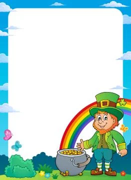 Leprechaun theme frame Illustrazione stock