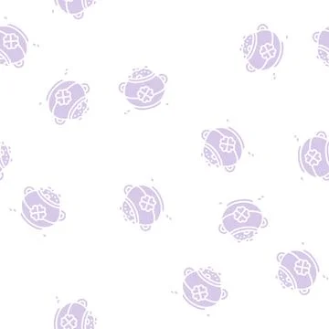 Leprechaun treasure glyph seamless pattern Stock Illustration