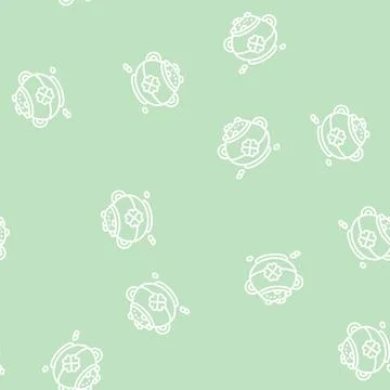 Leprechaun treasure line seamless pattern Stock Illustration