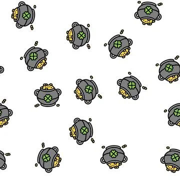 Leprechaun treasure vector seamless pattern Stock Illustration