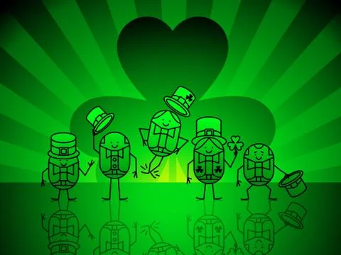 Leprechauns background Stock Illustration