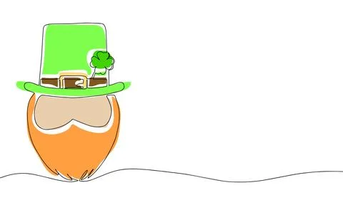 Leprechaun's face with hat. Stock Illustration