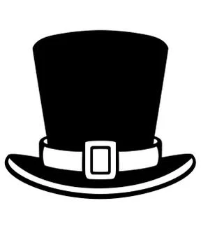 Lepricon hat - vector black and white symbol for logo or pictogram. Stock-Illustration