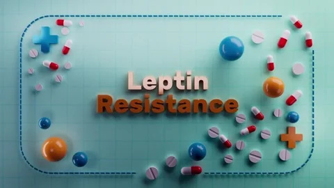 Leptin Resistance text animation on 3D medical background Stock-Footage 314717911