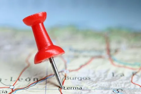 Lerma, Spain pin on map Stock Photos