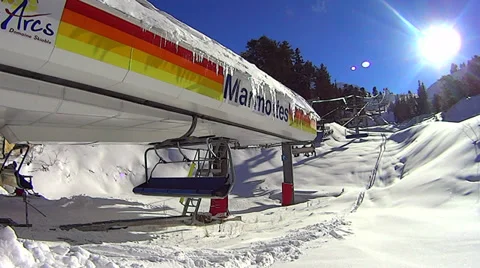 Les Arcs - lift system Stock-Footage 33830768