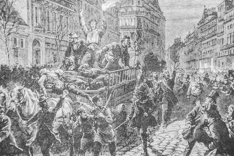 Les Deads du Boulevard Bourner in Paris, 1832-1867, History of France by Henr Illustrazione stock