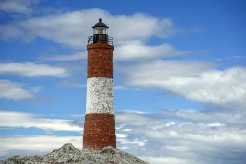 Les Eclaireurs Lighthouse on Beagle Channel Ushuaia Argentina Stock Photos