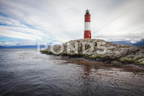 Les Eclaireurs Lighthouse, Ushuaia Stock Photos