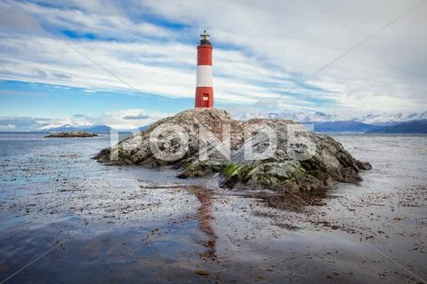 Les Eclaireurs Lighthouse, Ushuaia Stock Photos