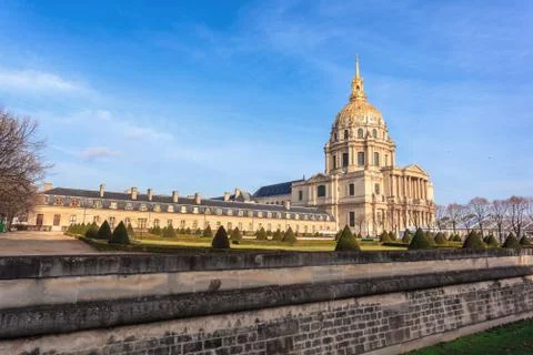 Les Invalides is a complex of museums and monuments in Paris, military histor Stock Photos
