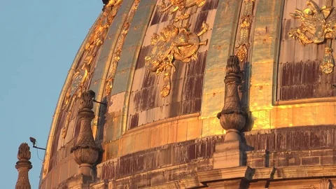 Les Invalides in sunset view, Paris. Stock Footage 83467636