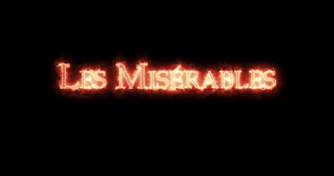 Les Misérables written with fire. Loop Vídeos de archivo 145584031
