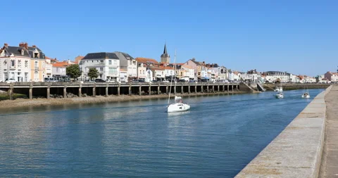 Les Sables d'Olonne channel Stock Footage 196173172