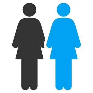 Lesbi Couple Flat Vector Icon Stock Illustration