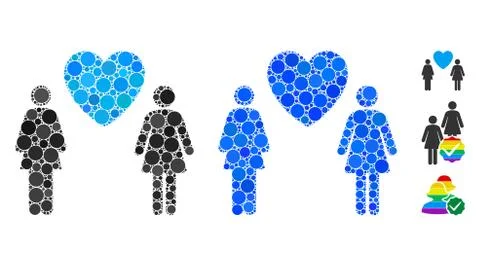 Lesbi Love Pair Composition Icon of Circles Ilustração Stock
