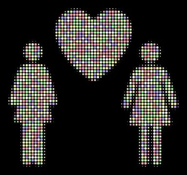 Lesbi Love Pair Halftone Composition of Dots Stock Illustration
