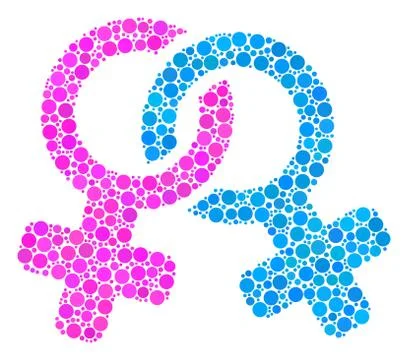 Lesbi Symbol Collage of Dots Ilustração Stock