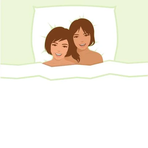Lesbian couple Stock Illustration