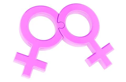 Lesbian couple, relationship. 3D rendering Stock Illustration