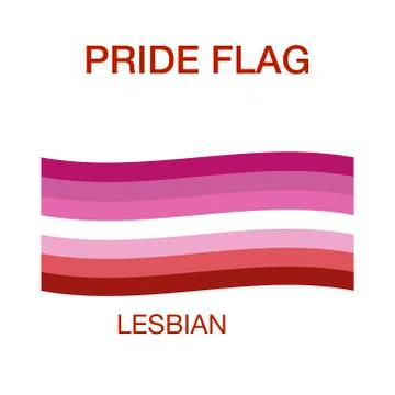 Lesbian flag on white background. Pride symbol.The official symbol of the Stock Illustration