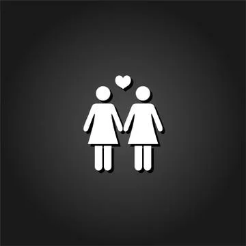 Lesbian icon flat Stock Illustration