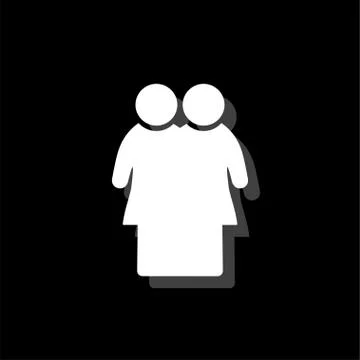 Lesbian icon flat Stock Illustration
