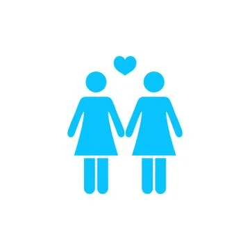 Lesbian icon flat Stock Illustration