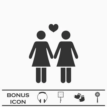 Lesbian icon flat Stock Illustration