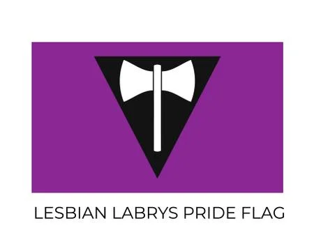 Lesbian labrys  Pride Rainbow Flags. Symbol of LGBT community. Vector flag se Stock-Illustration