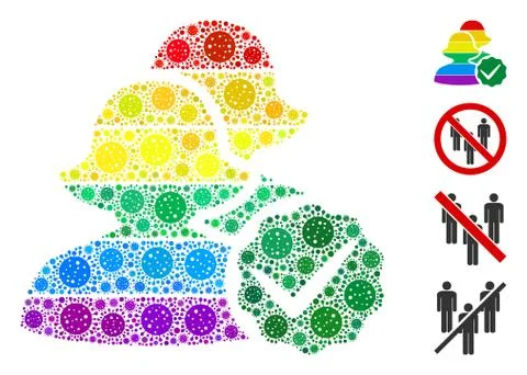 For Lesbian Mosaic of CoronaVirus Elements Stock Illustration