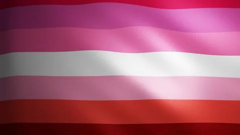 Lesbian Pride flag with fabric texture that moves in the wind. Smooth movem.. Stock Illustration