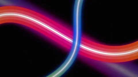 Lesbian pride flag glowing light ribbons seamless loop motion Stock Footage 343898703