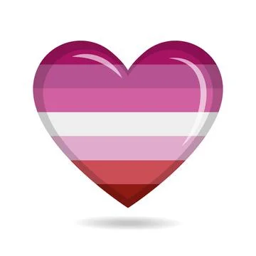 Lesbian pride flag in heart shape vector illustration Stock Illustration
