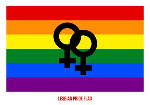 Lesbian Pride Flag Vector Illustration Designed with Raibow Color Scheme Illustrazione stock