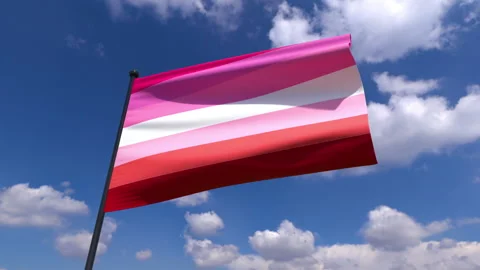 Lesbian Pride Flag Waving Stock Footage 157170005