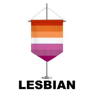 Lesbian Pride Medieval Vertical Flag Vector - Symbol of Gender Diversity Illustrazione stock