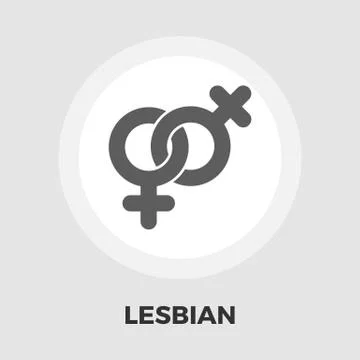 Lesbian sign flat icon Stock Illustration