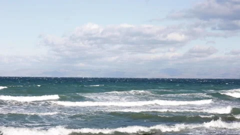 Lesbos big waves Stock-Footage 145927602
