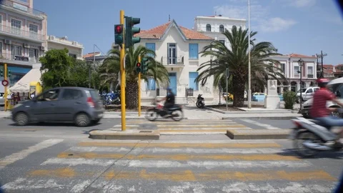 Lesbos island traffic 스톡 동영상 86999635