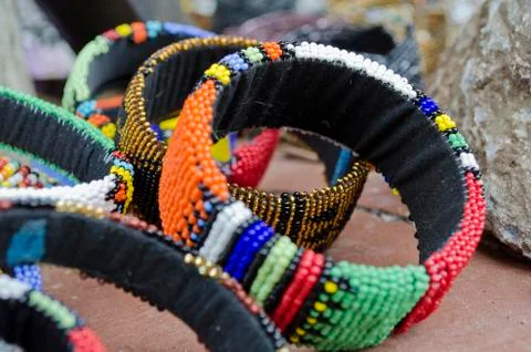 Lesedi Ndebele beaded bangles Stock Photos