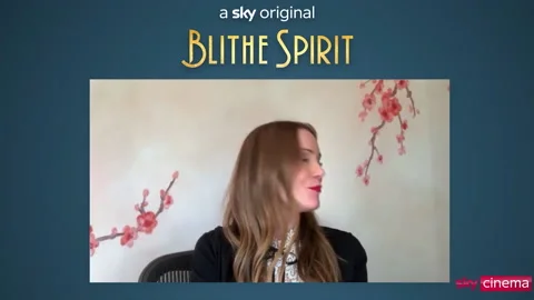 Leslie Mann is interviewed for her role in movie 'Blithe Spirit' - 2021 Stock Footage 154324014